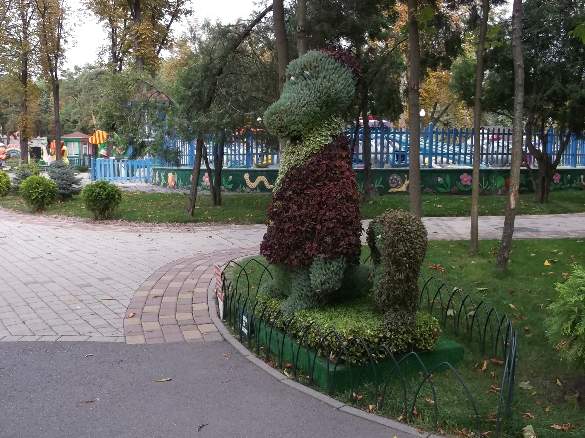 Gena the Crocodile and Cheburashka Flower Sculpture - Kharkiv