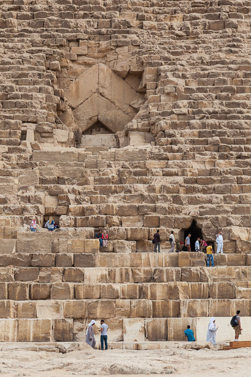 The entrance of the Great Pyramid - Giza