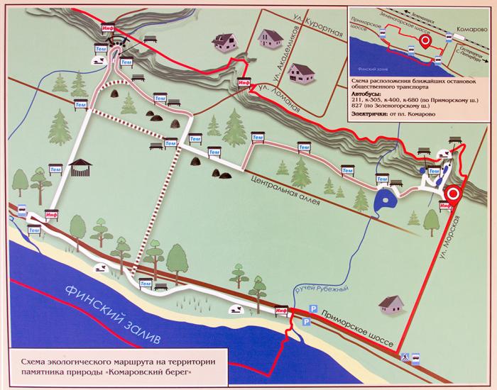 Экотропа комаровский берег карта