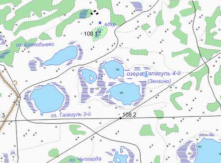 Карта озера чаны с островами