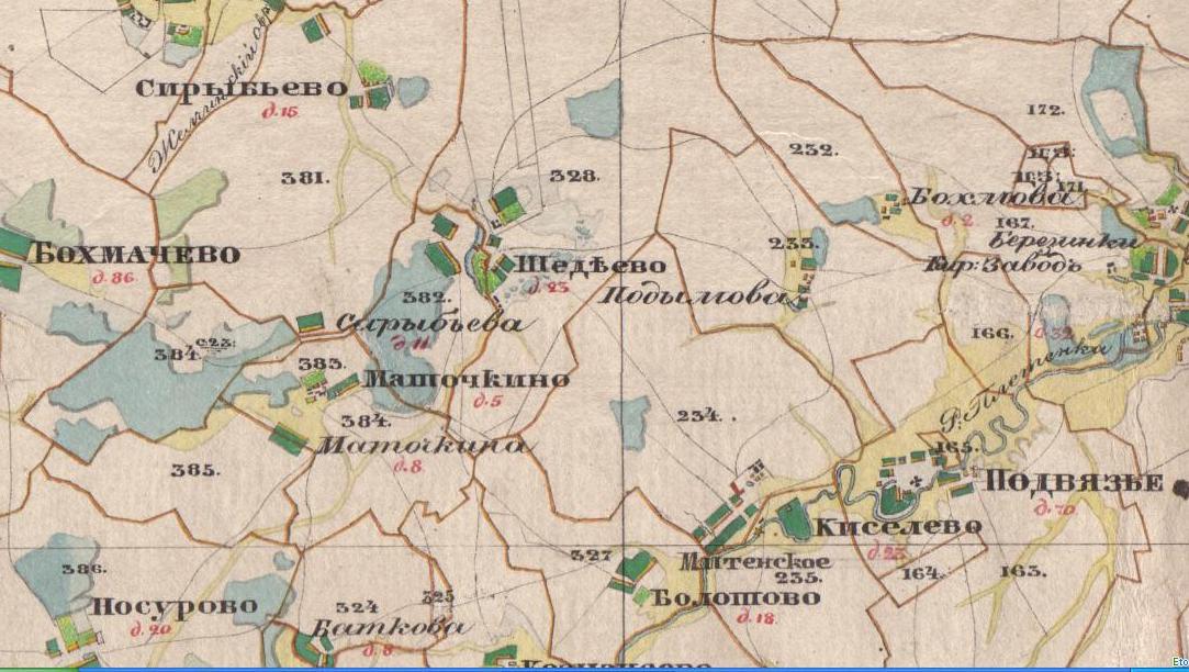 Карта менде рязанской губернии 1850