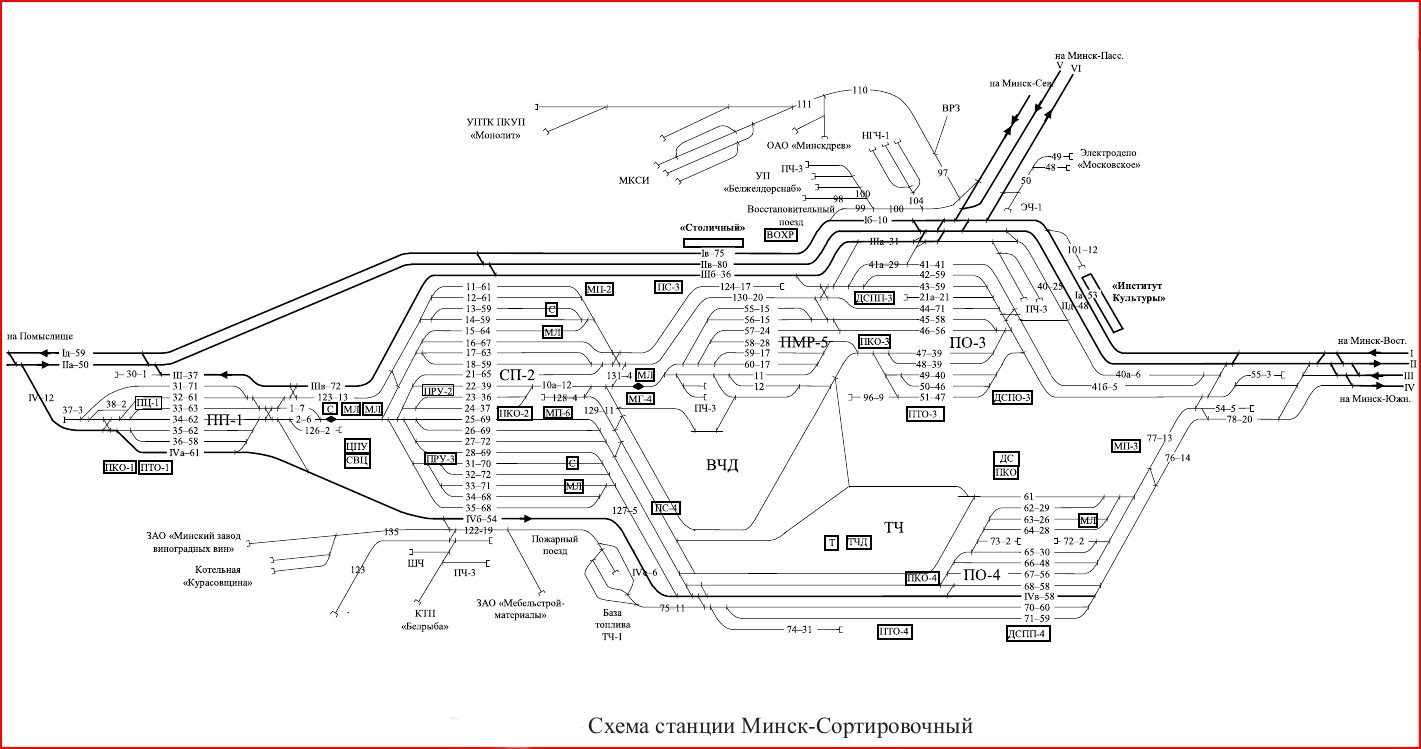 Минского вокзала схема