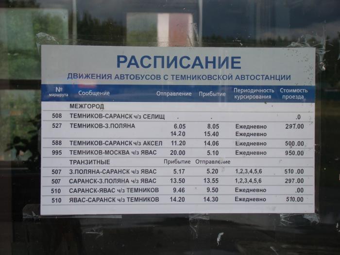 Расписание 106 автобуса саранск
